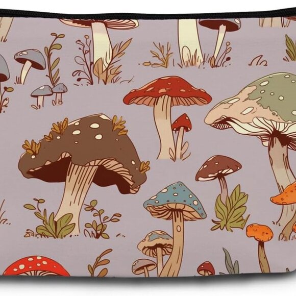 Handbags - Mushroom Print Women Small Makeup Bag Outdoor Fashion Cosmetic Bag Travel Toilet
